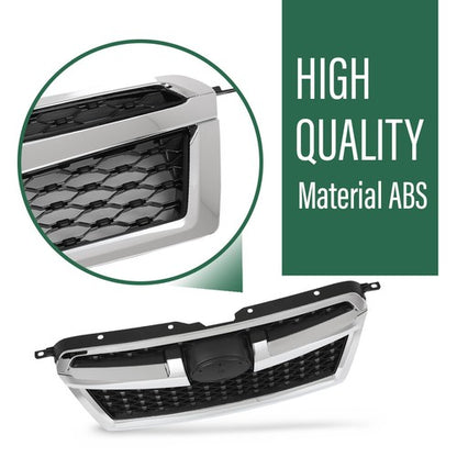 Solid Spare Fit For 2013-2014 Subaru Legacy Front Bumper Upper Grille Grill Black Chrome