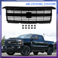 Fits Silverado 2500 HD 3500 HD 2015-2019 Front Upper Grille Hood Black Painted