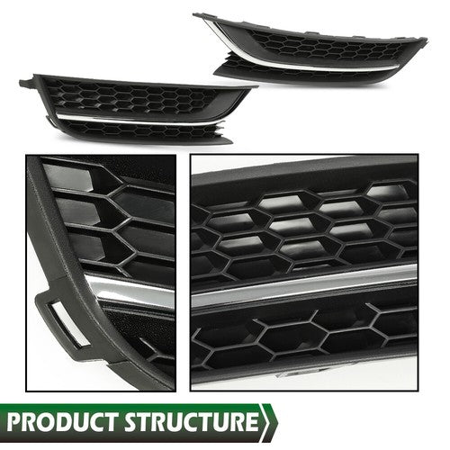 Solid Spare Fit For 2012-2015 VW Passat Front Bumper Lower Grille Grill Fog Light Cover