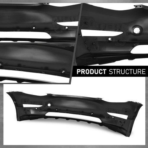 Solid Spare Fit For 2017-2023 Tesla Model 3 Front Bumper Cover Fascia w/ Park Sensor Hole