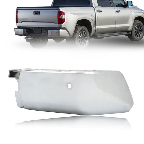 Solid Spare W/Sensors Hole Right Passenger Side For Tundra 2014-2017 Rear Bumper End Chrome