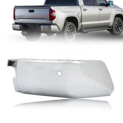 Solid Spare W/Sensors Hole Right Passenger Side For Tundra 2014-2017 Rear Bumper End Chrome