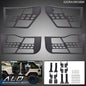 Solid Spare Fit For 2007-2018 Jeep Wrangler JK 4 Door Textured Unlimited Tube Doors Black