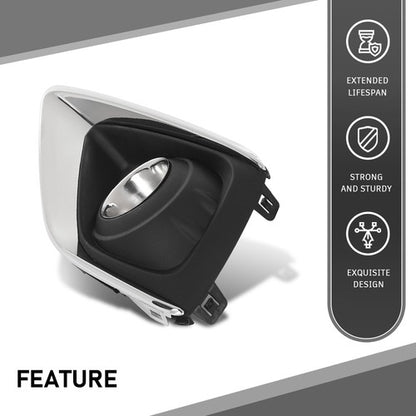 Solid Spare Fit For 2019-2020 Buick Envision Fog Light Bezel Lamp Cover w/ Chrome Trim Left