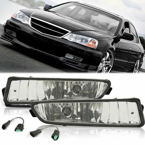 Solid Spare Fit 2002-2003 Acura TL Sedan Front Bumper Driving Fog Lights Lamps w/Bulb L+R
