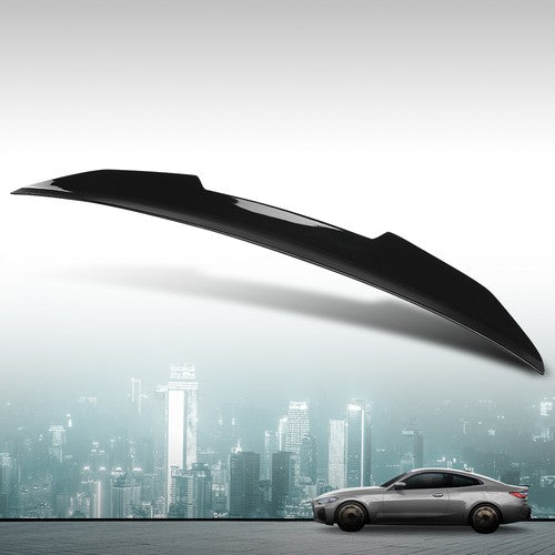 Solid Spare Fits 2021+ BMW G22 430i M440i & G82 M4 Glossy Black PSM Style Trunk Spoiler Wing