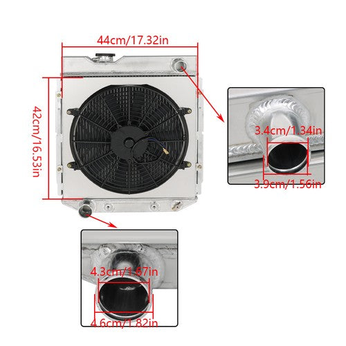 Solid Spare For 61-65 Econoline Comet Mercury Comet 3 Row Radiator+Shroud+Electric Fan+Relay
