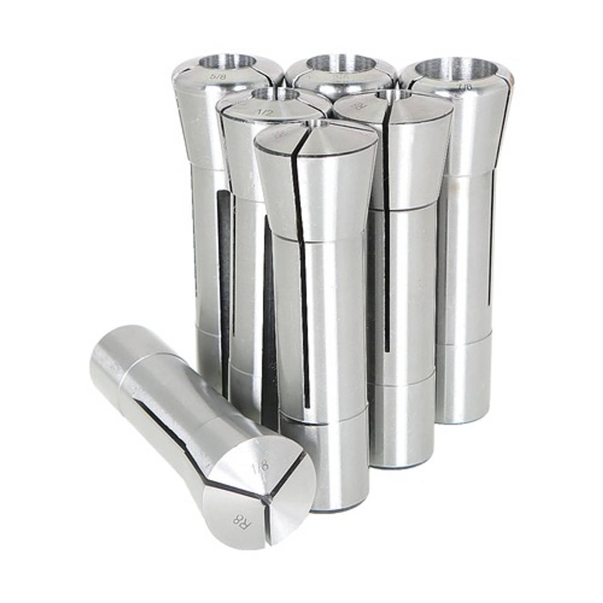Solid Spare Fractional R8 Collet Set 1/8" to 7/8" High Precision For Bridgeport 7 Piece US