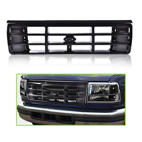 Solid Spare Fit For 1992-1997 Ford F Super Duty Bronco F150-F350 F53 F59 Front Bumper Grille