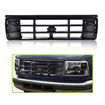 Solid Spare Fit For 1992-1997 Ford F Super Duty Bronco F150-F350 F53 F59 Front Bumper Grille