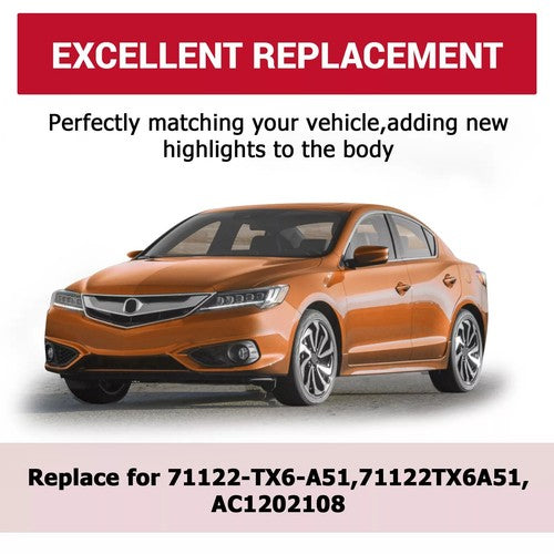 Front Chrome Grille Grill Trim Frame For 2016-2018 Acura ILX Base 71122TX6A51