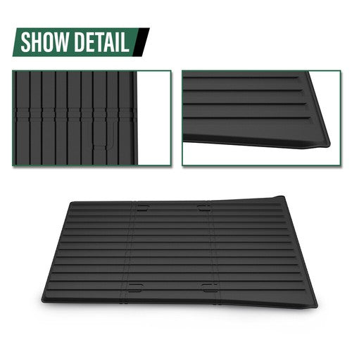 Solid Spare Fit For 23-24 Tesla Cybertruck Truck Bed Mat TPE Rear Storage Cargo Floor Liner