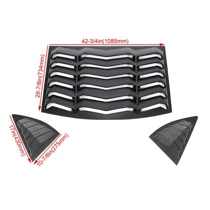 Solid Spare Rear & Side Window Louvers Cover For 2010-2015 2011 2012 2013 2014 Chevy Camaro