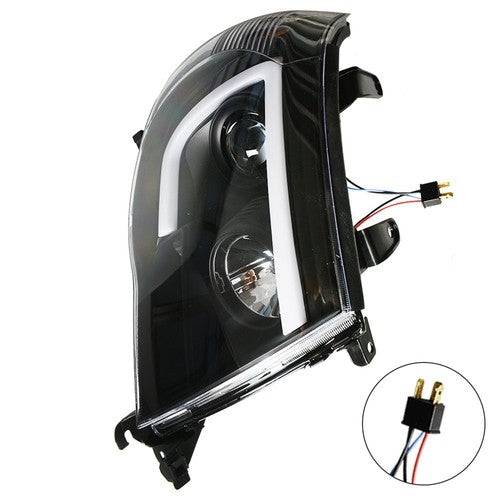 Solid Spare For Toyota Tacoma 2005-2011 Black LED Tube Projector Headlights Headlamp Pair