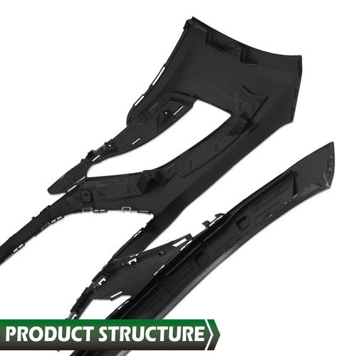 Solid Spare Fit For 2019-2025 Chevrolet Malibu Sedan Front Bumper Cover+Lower Lip Protector