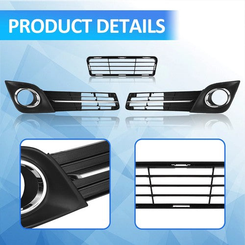 For 2012-2014 Toyota Camry SE Upper & Lower Grille + Halogen Fog lights 6PCS
