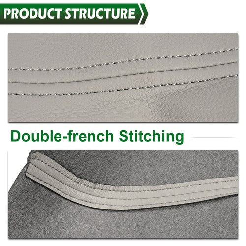 Solid Spare Fit For 09-2015 Honda Pilot Center Console+Front Door Armrest Cover Leather Gray