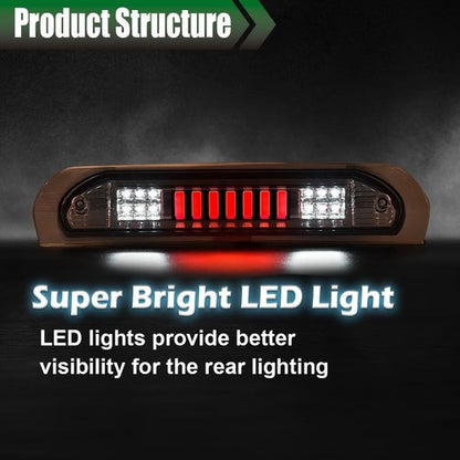 Solid Spare Fit For 02-09 Dodge Ram 1500 2500 LED 3rd Tail Brake Light Cargo Lamp Clear