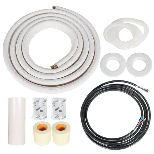 Solid Spare 16FT 1/4Inch - 1/2Inch Dia. Air Conditioning Cooling Connection Pipe Install Kit