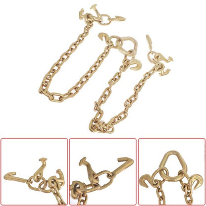 Solid Spare Chain V Bridle w/ RJT Hook Tow Truck Winch Cable Pull Wrecker Recovery Grab New