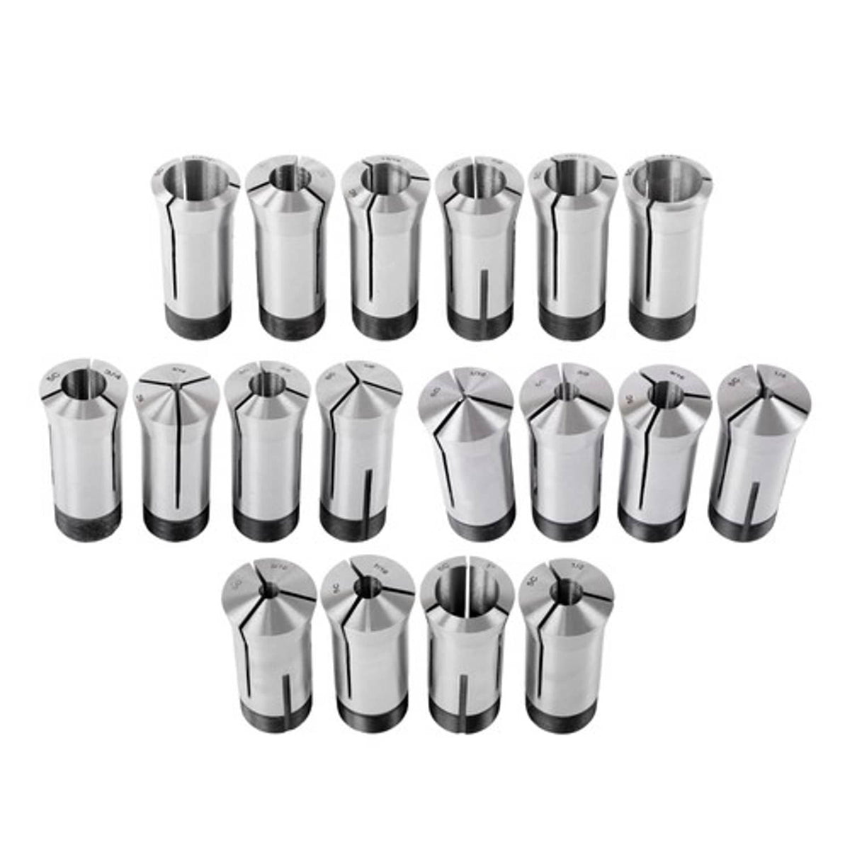 Solid Spare Precision 5C Collet Set .0006" TIR Certificate 18 Pcs 1/16~1-1/8" × 16ths