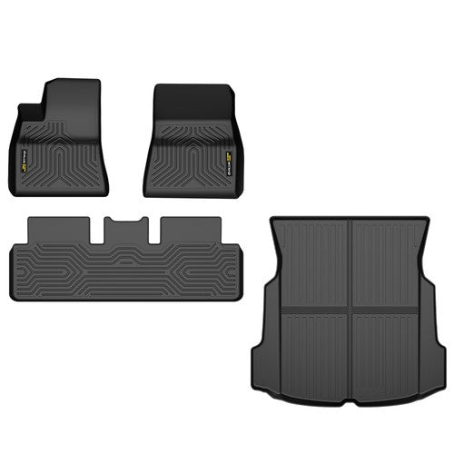 Solid Spare Fit For 2017-2023 Tesla Model 3 All Weather TPE Floor Mats Cargo Liner Full Set