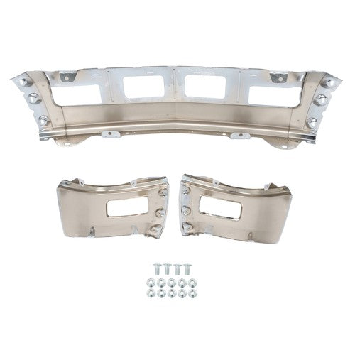Solid Spare For Chevy Silverado 1500 2014-15 Split Style Chrome Front Bumper w/o Sensor Hole