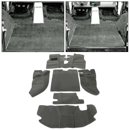 Solid Spare New For TJ Jeep Wrangler 97-06 6 Pieces Full Set Carpet Kit Floor Mat GRAY GREY