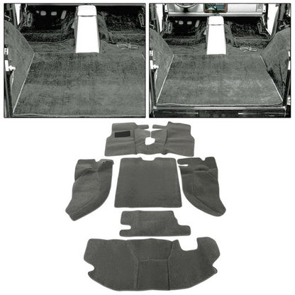 Solid Spare New For TJ Jeep Wrangler 97-06 6 Pieces Full Set Carpet Kit Floor Mat GRAY GREY