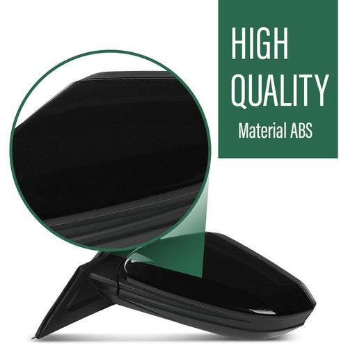 Solid Spare Left Power Mirror Manual Fold Heated w/ 5-Pin Fit For 2016-2021 Honda Civic