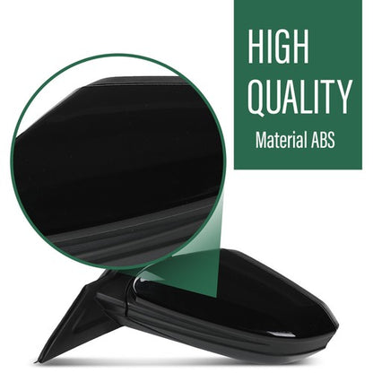 Solid Spare Left Power Mirror Manual Fold Heated w/ 5-Pin Fit For 2016-2021 Honda Civic