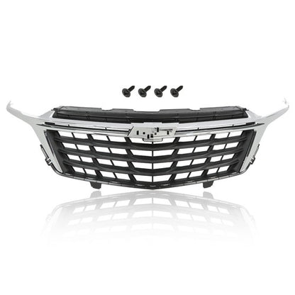 Solid Spare Front Bumper Upper Grille Grill Black Chrome Fit For 2022-2023 Chevrolet Equinox