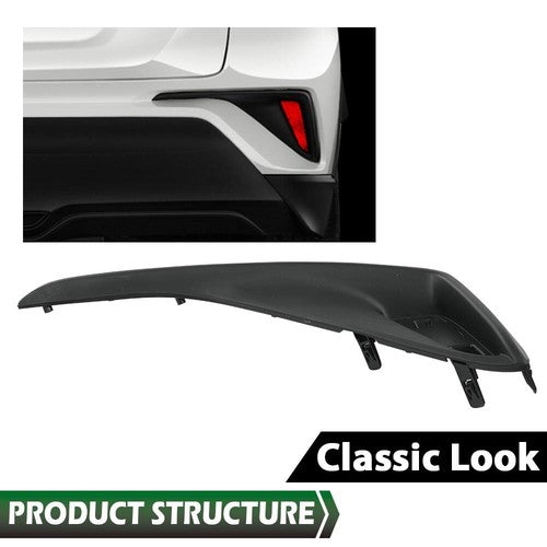 Solid Spare Bumper Filler Set Fit For 18-21 Toyota C-HR Rear Driver and Passenger Side