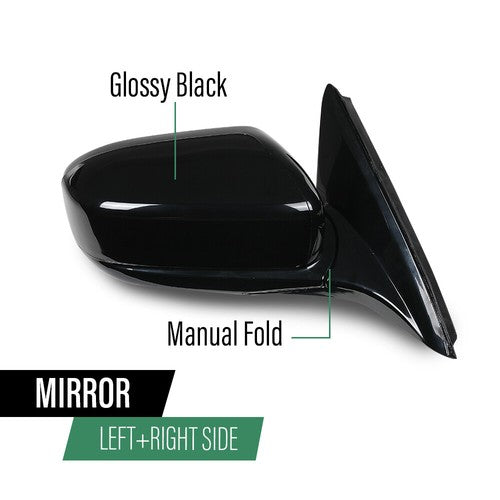 Solid Spare Fit For 03-07 Honda Accord Manual Folding Power Mirror Driver & Passenger
