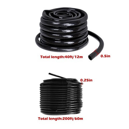 Solid Spare Drip Irrigation System Kit 240FT with 1/2 Inch Hose 1/4 Inch Distribution Tubing