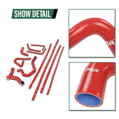 Solid Spare Fit For 88-94 Ford F-Series Bronco 5.0L/5.8L Silicone Radiator Hose Kit Red