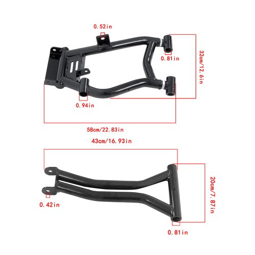 Solid Spare Rear Arched Rear 1.5" Offset A-Arms For Polaris RZR 800 4/800 S (2009-2014)