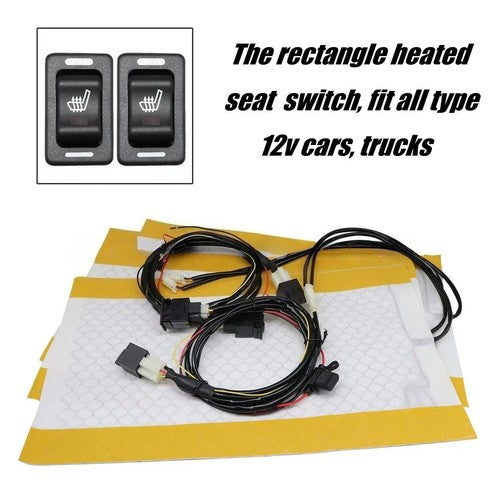 Car Switch 12V Universal For Trucks Carbon Fiber Heated Seat Heater Pad Kit