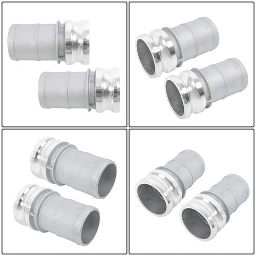 Solid Spare 3" 2 Pcs Aluminum Camlock Type E Adapter Universal Hose Connection Kit