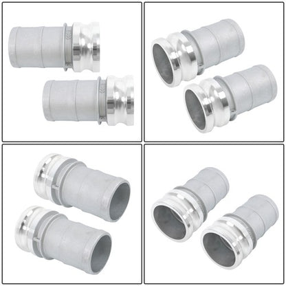 Solid Spare 3" 2 Pcs Aluminum Camlock Type E Adapter Universal Hose Connection Kit