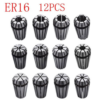 Solid Spare New 12Pcs ER16 Spring Collet Set 1/32"-3/8" For CNC Milling Lathe Tool Engraving