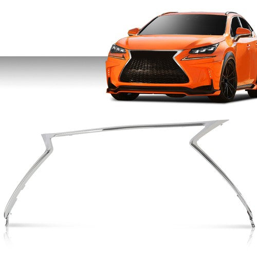 Solid Spare Fit For 2015-2017 Lexus NX200t NX300h F Sport Front Bumper Grille Trim Chrome