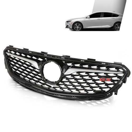 Solid Spare Fit For 2018-2020 Buick Regal Sportback Front Bumper Upper Grille Black & Chrome
