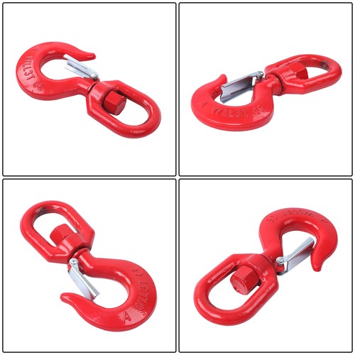 Solid Spare 3 Ton 5/8" Locking Swivel Hook Grade 80 Lifting Hook Rigging with Latch