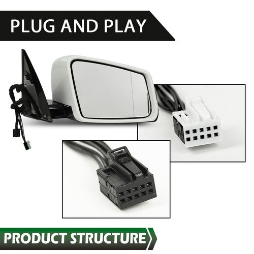 Solid Spare Fit For 10-17 Mercedes E350 E550 E400 Coupe White Passenger Side Mirror