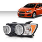 Solid Spare Fit For 12-16 Chevrolet Sonic Chrome Bezel Headlight Lamp Left Driver Side