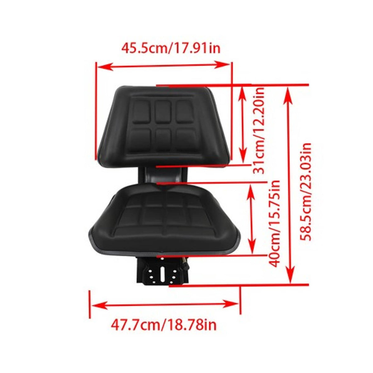 Solid Spare PVC Black Fullback Tractor Suspension Seat Fits For Ford & New Holland