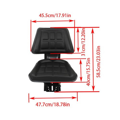 Solid Spare PVC Black Fullback Tractor Suspension Seat Fits For Ford & New Holland