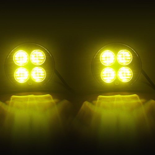 Solid Spare Pair LED Fog Lights Amber w/Brackets For Toyota Tacoma 4Runner Tundra 2010-2023
