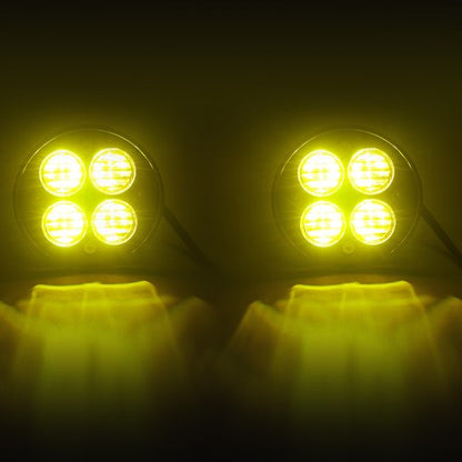 Solid Spare Pair LED Fog Lights Amber w/Brackets For Toyota Tacoma 4Runner Tundra 2010-2023